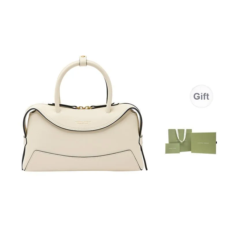 VANESSA HOGAN Cow Leather Crossbody Handbag Women's Nut Brown/Shallow Beach White/Midnight Black-4