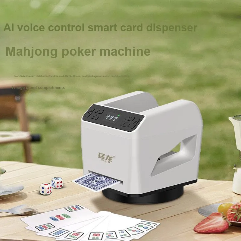 MENGLONG AI Voice Control Mahjong And Poker Card Machine Pinochle And Douzi Card Dealer Board Games-6