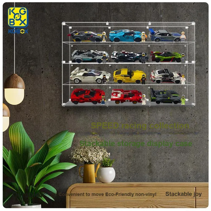 KGBOX For Building Block Speed Racing Full Set Cabinet Transparent Acrylic Display Case Model Accessories-1