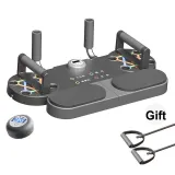 [Upgraded Chronograph Counting Edition]Flat Support+Push-Up 2-in-1+Pull Rope/Black Gray