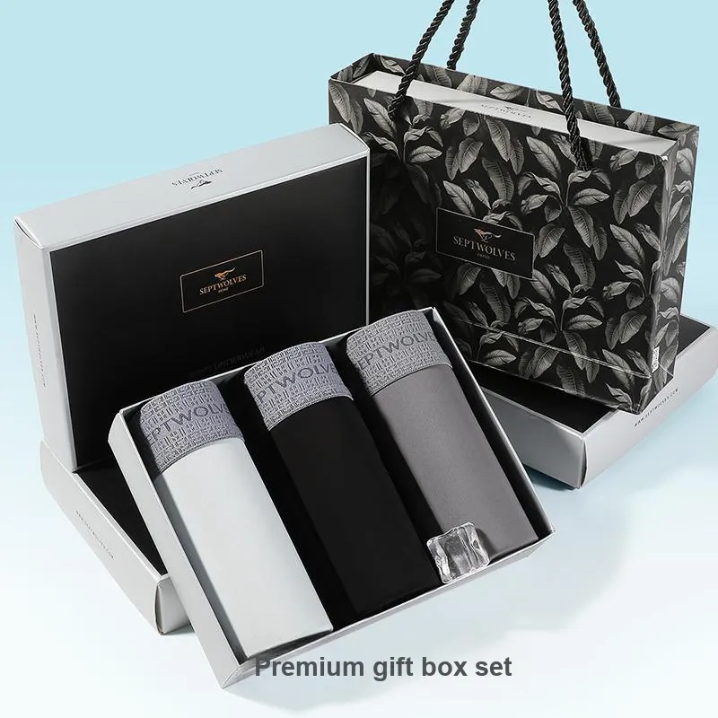 SEPTWOLVES Underpants Men's 3 Pack Gift Box Set+Shopping Bag-10
