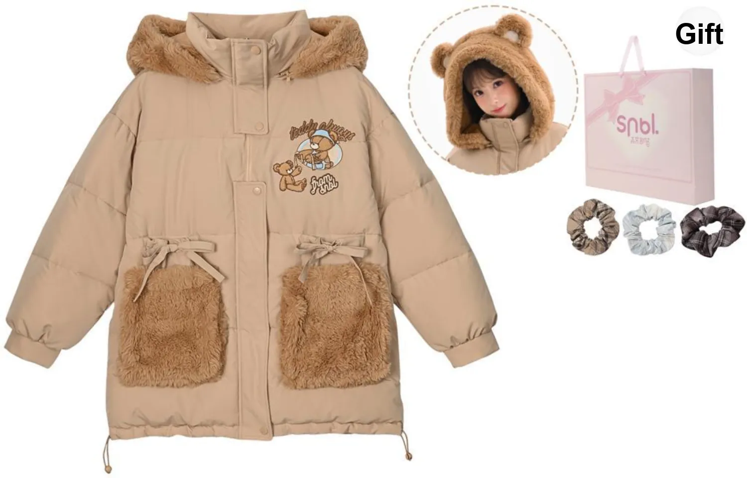 SNBL Puffer Jackets Women's Light Khaki