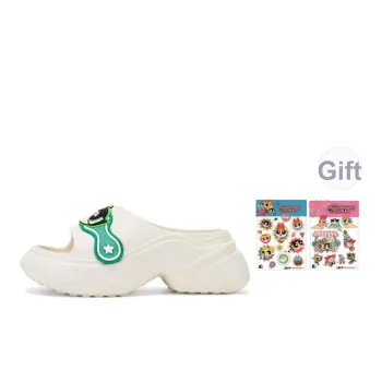 THE POWERPUFF GIRLS x STARTER Slip Resistant Cushioning Slide Slippers Women's White Green