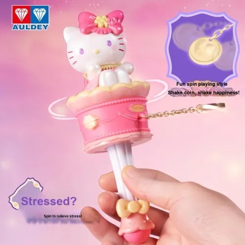 AULDEY Sanrio Family Счастливый SPIN MAGIC STICK Kuromi Hello Kitty Blind Коробка Один Слепая коробка Целая коробка 8 шт