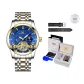Gold Blue[Luxury Box+Leather Strap]