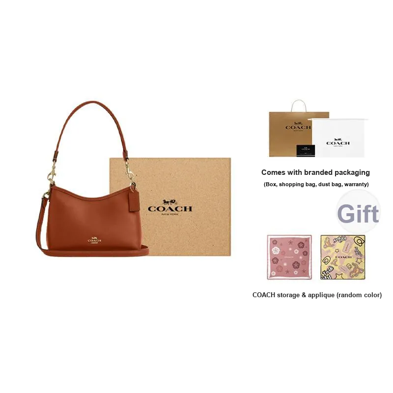 COACH LAUREL Smooth Grain Leather Crossbody Bag, Shoulder Bag Trumpets Women's Brown-8