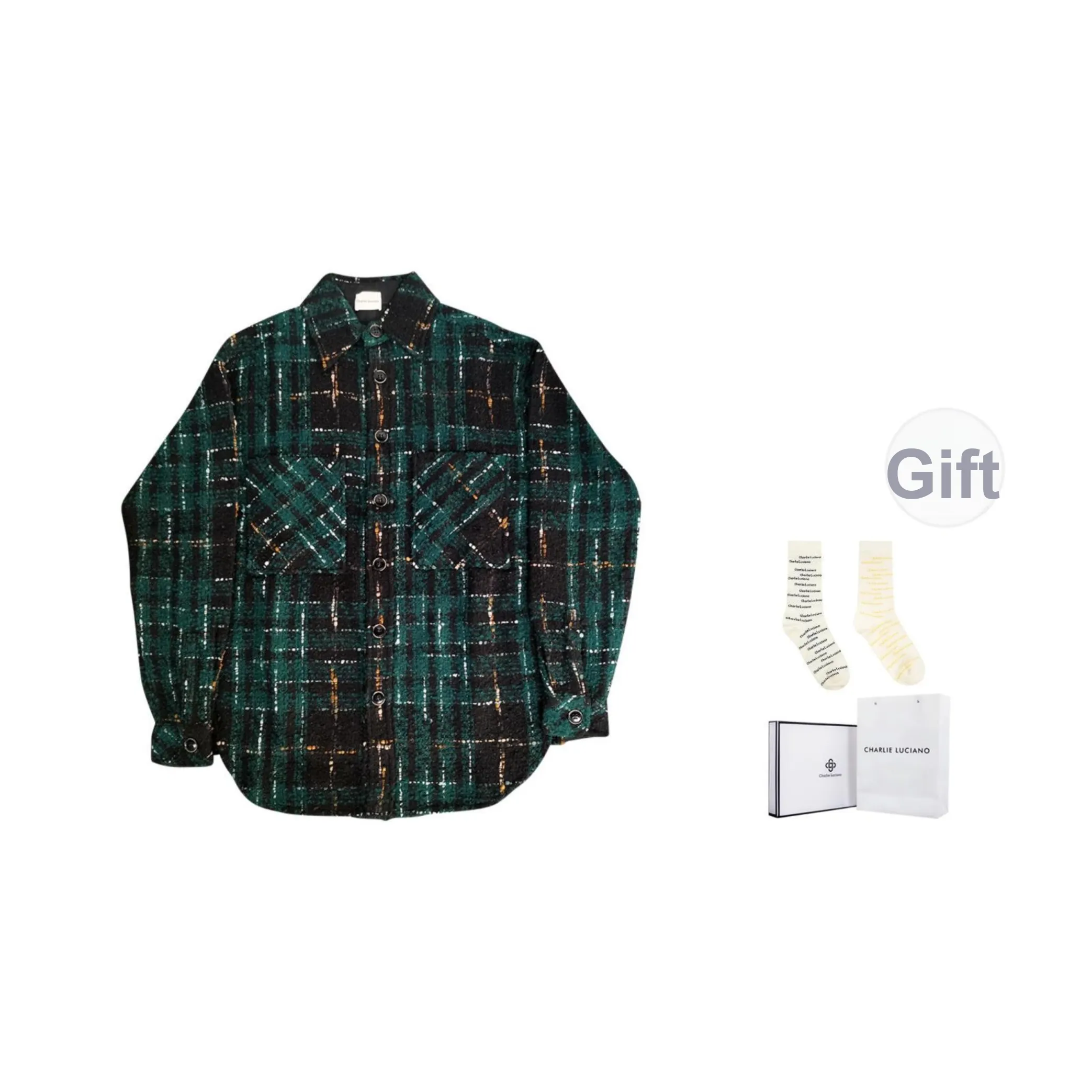 Charlie Luciano Рубашка Унисекс Зеленая