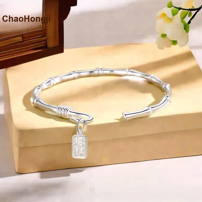 CHAOHONGJI 999 Fine Silver Bangles Unisex-1