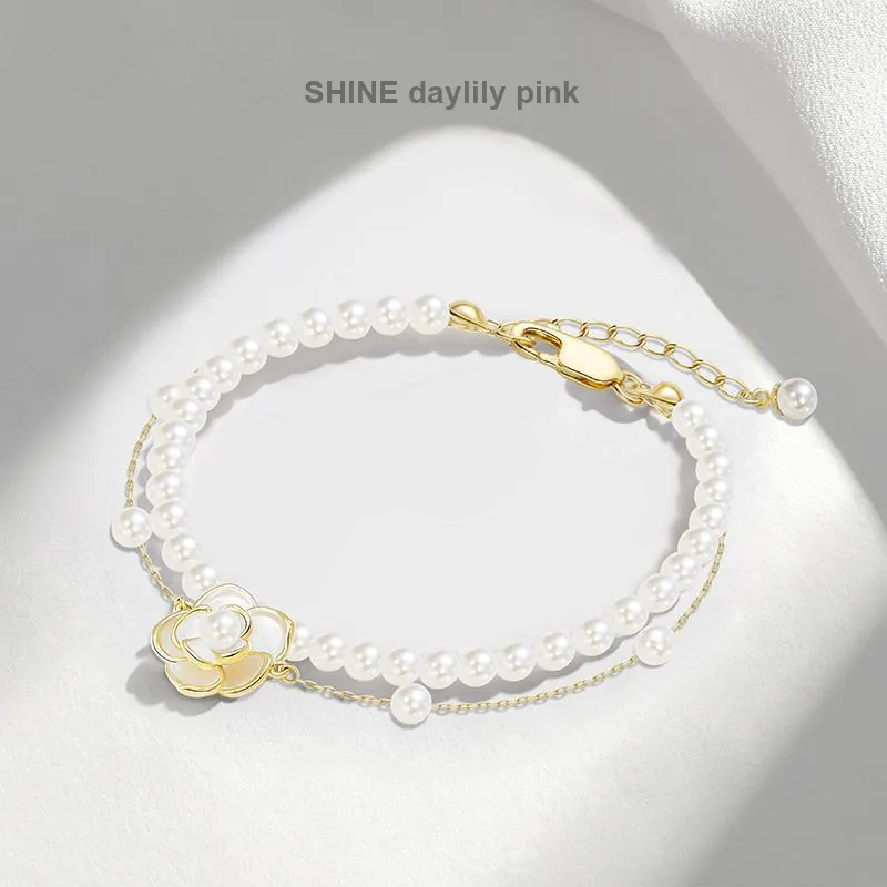SHINE Camellia Series Copper Shell Beads Bracelets Women's-4