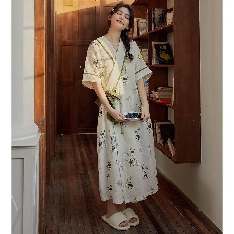 JINXU Nightgown Women's Apricot-4