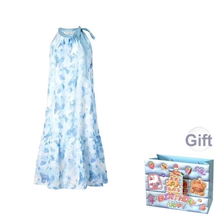/ Sleeveless Dresses Women's Blue-2