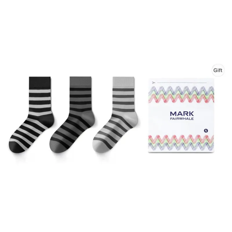 FAIRWHALE Mid Calf Socks Unisex Box Of 3 Pairs-1
