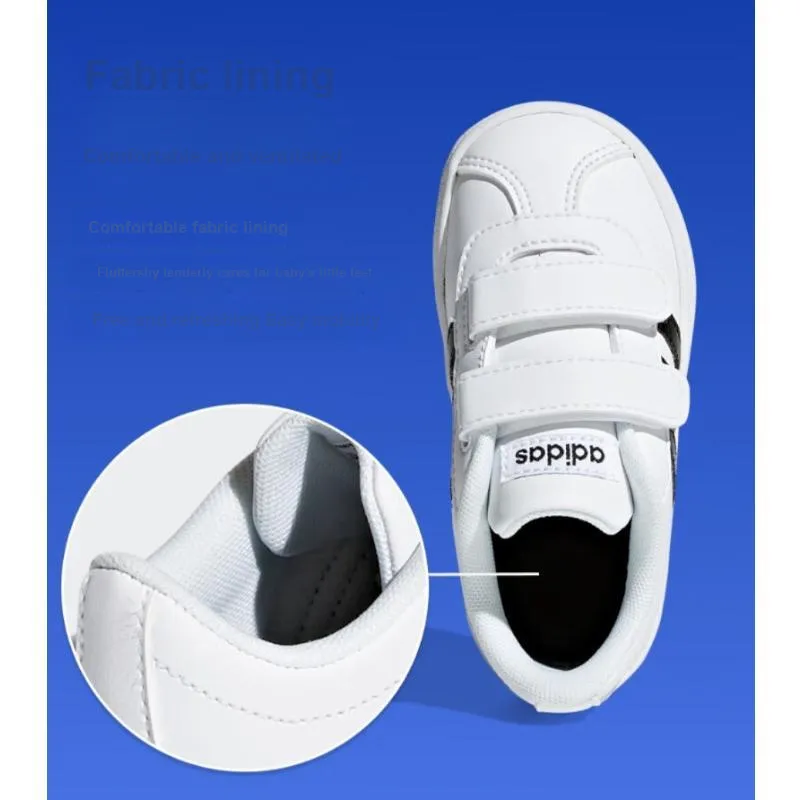 Adidas Neo VL Court 2.0 Balance Low Top Toddler Shoes White Black Infant And Toddler-1