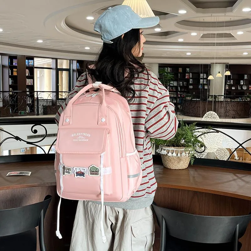 Yalu Nylon Fabric Backpack Regular Unisex Multicolor-9