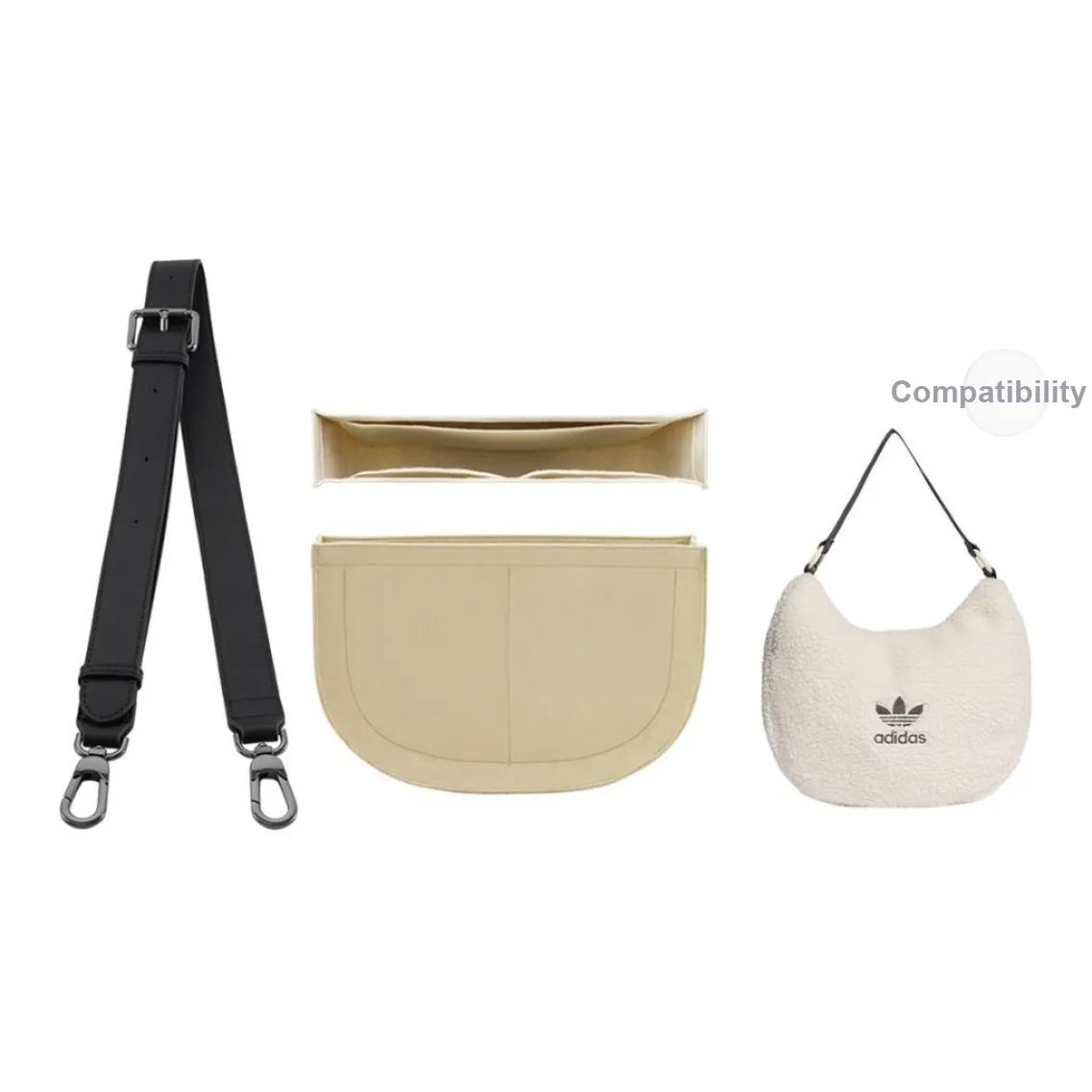 Lan Bao Fan Bag Accessories Adidas Exclusive Beige Liner+Black Adjustable Strap 78 108CM