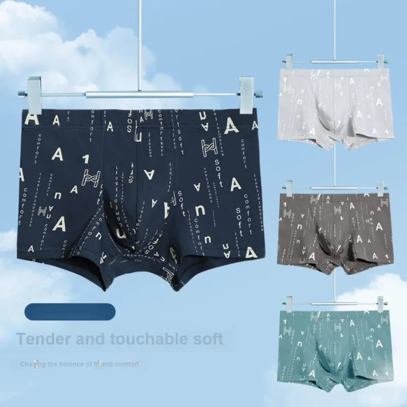 Red Bean Underpants Men's 4 Pack Mixed Color-2