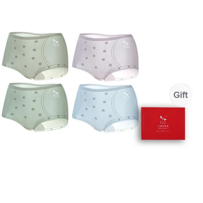 RED DRAGONFLY Ice Silk Panties Women's 4 Pack Gift Box Set-8