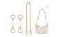White Four-Leaf Clover (2 Pieces)+Decorative Chain 40cm