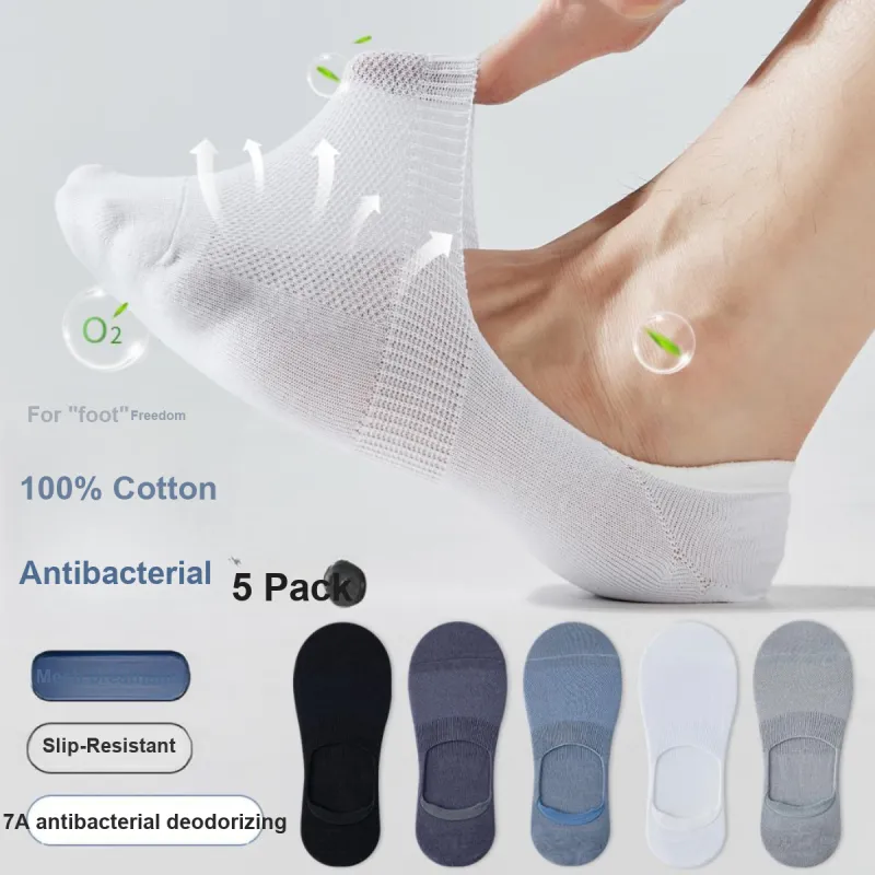 MIIOW No Show Socks Men's 5 Pack Mixed Color-1