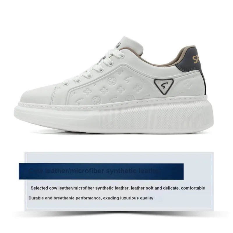 Satchi Low Top Skateboard Shoes Men's White Gray-5