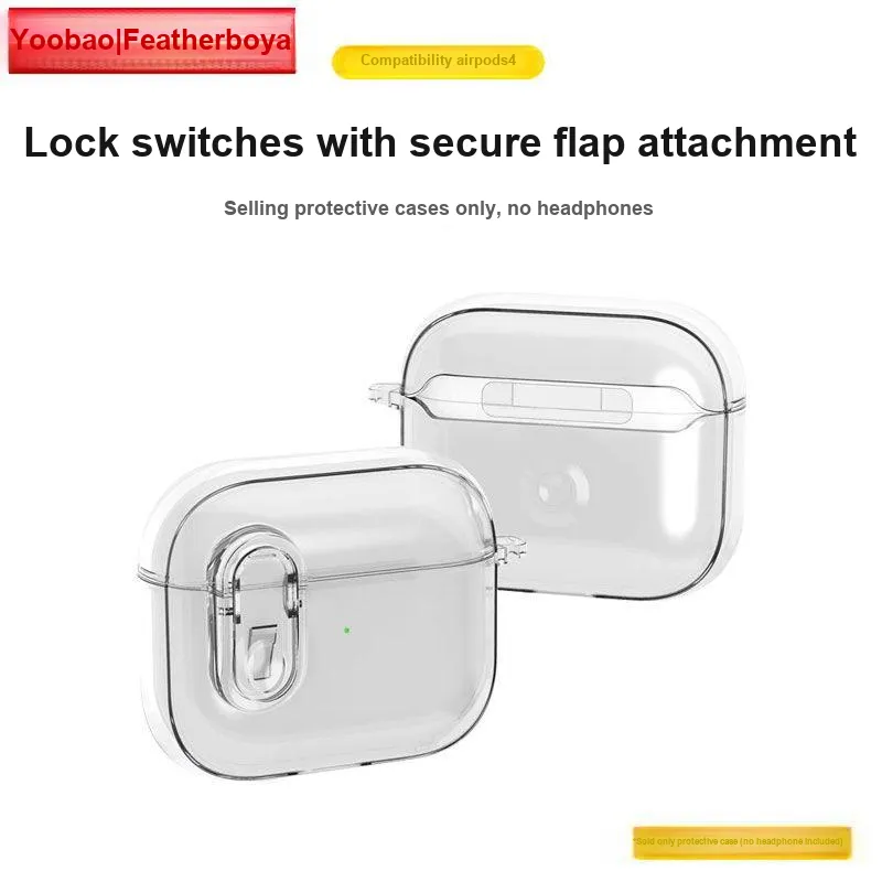 Yoobao Compatibility AirPods Full Collection TPU Transparent Ice Crystal Lock Design Headphone Cases-9