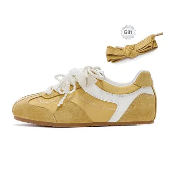 JOSINY Casual Shoes Women's Low Top Ecru/Ginger Yellow/Light Purple