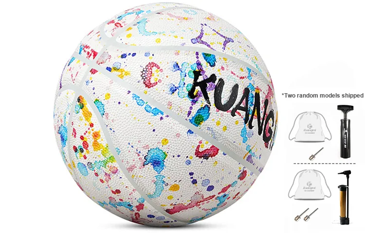 Kuangmi Microfiber Leather Basketball White Size 7 Ball Training Unisex-3
