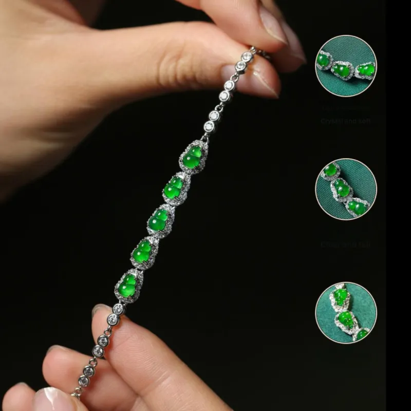 PEARL QUEEN Glutinous Jade Jadeite Bracelets Unisex-5