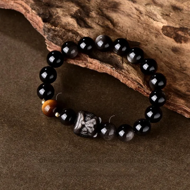 JINLIUFUJIXIANG Obsidian Bracelets Unisex-3