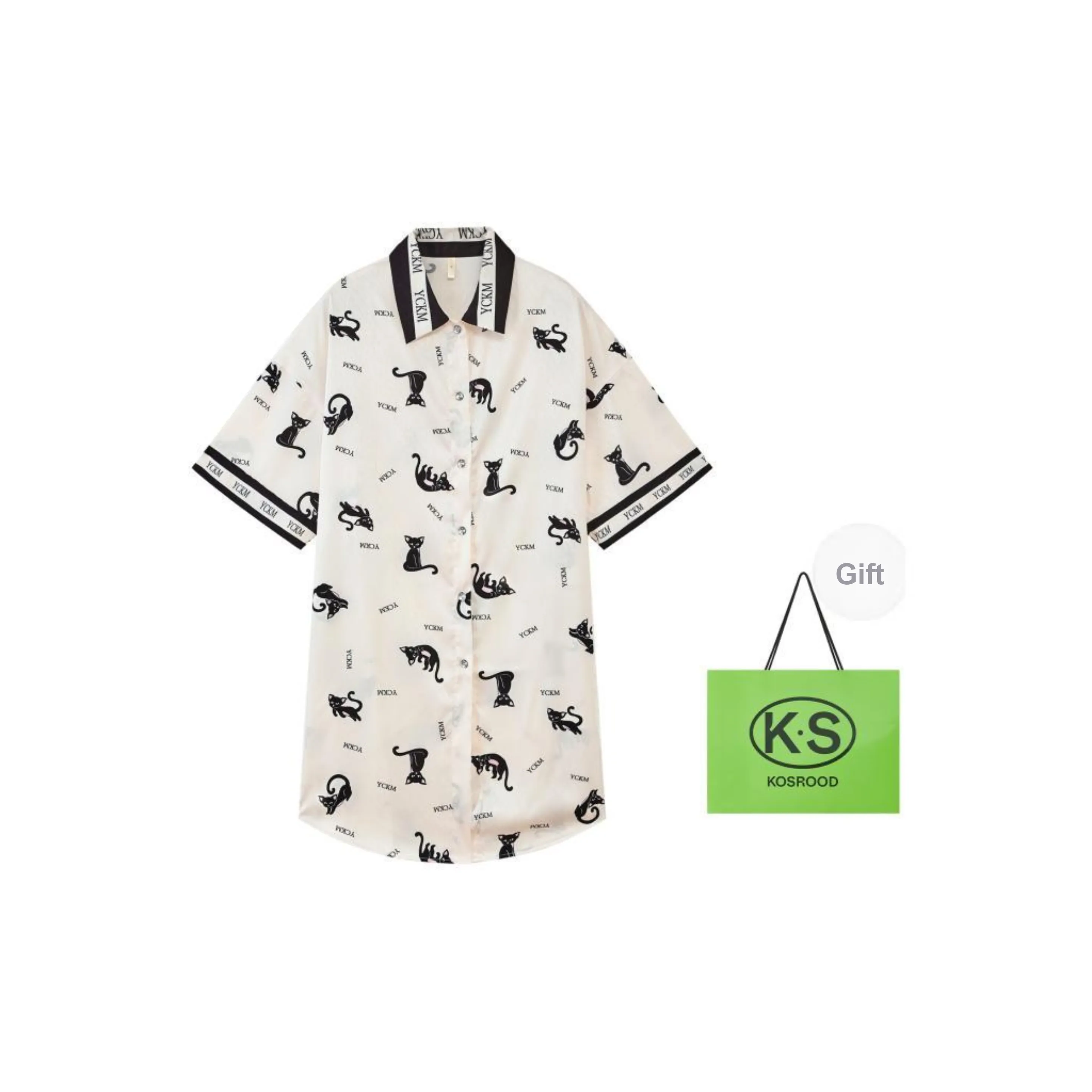 Kosrood Nightgown Women's Black White