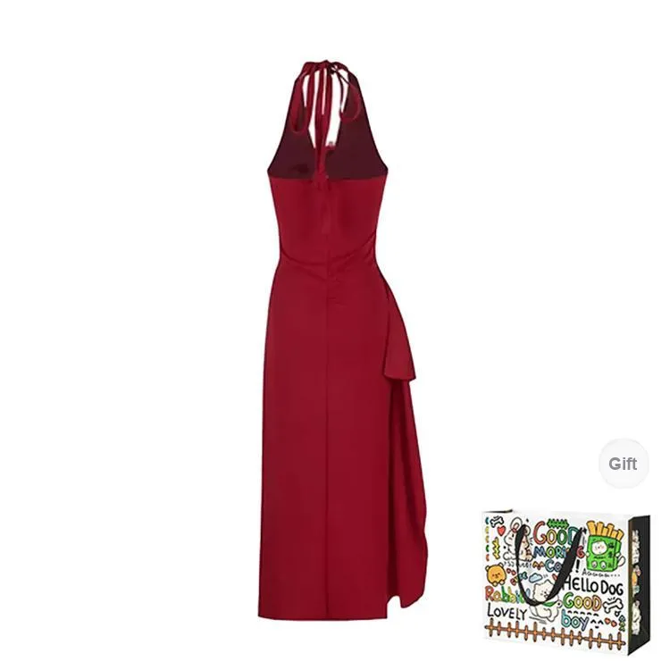 HAPG Sleeveless Dresses Women's Red Shopping Bag-1