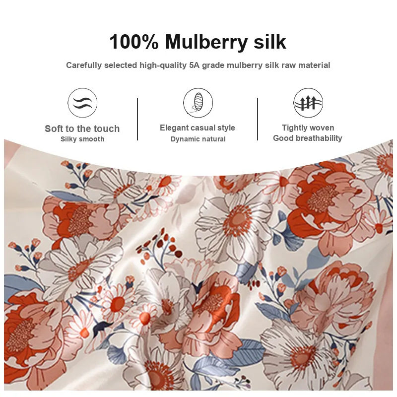 H YXIANG Silk Scarves Women's-5