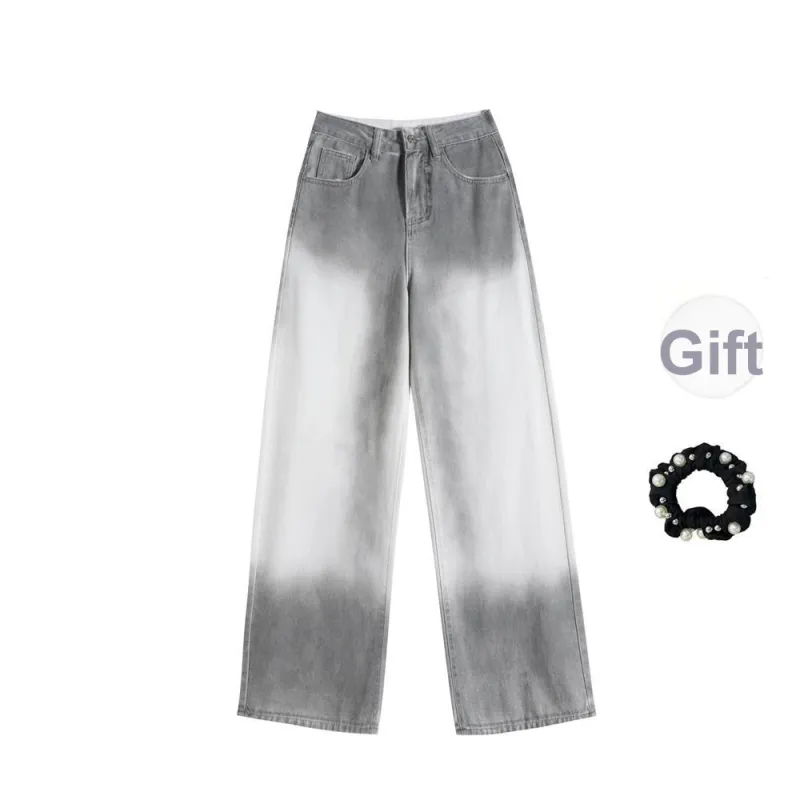 / Jeans Women's Tie Dye Gray+Hair Tie Comes With-0