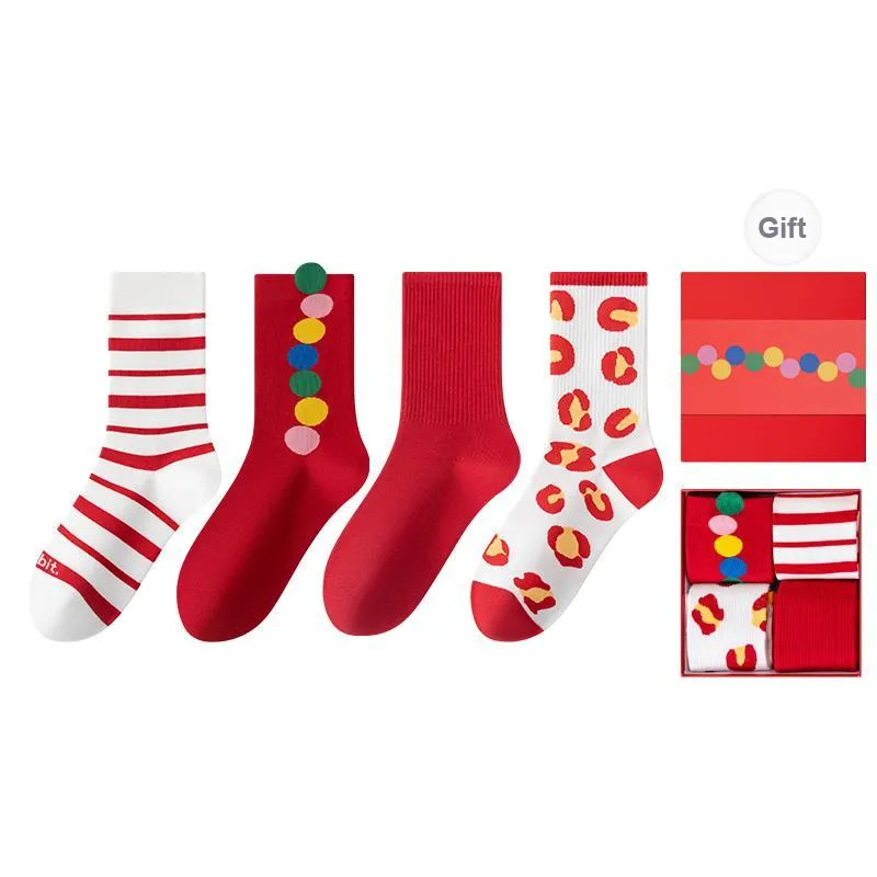 MIIOW Mid Calf Socks Women's Box 4 Pack-4