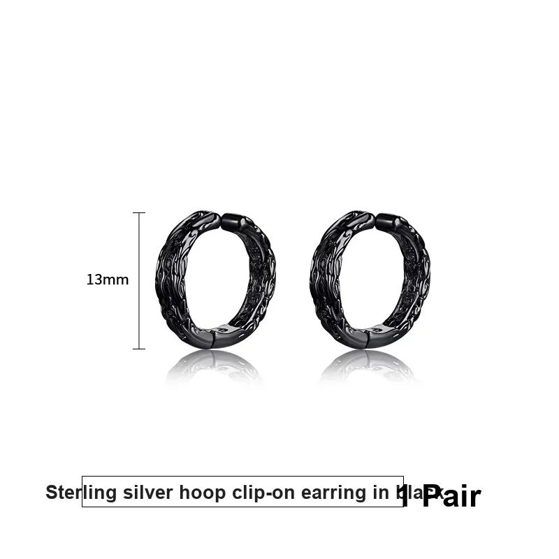 ZWU 925 Sterling Silver Earrings Men's-10