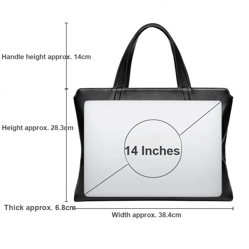 BISON DENIM Genuine Leather Top Grain Cow Leather Handbags Briefcases Regular Men's Black/Coffee-4