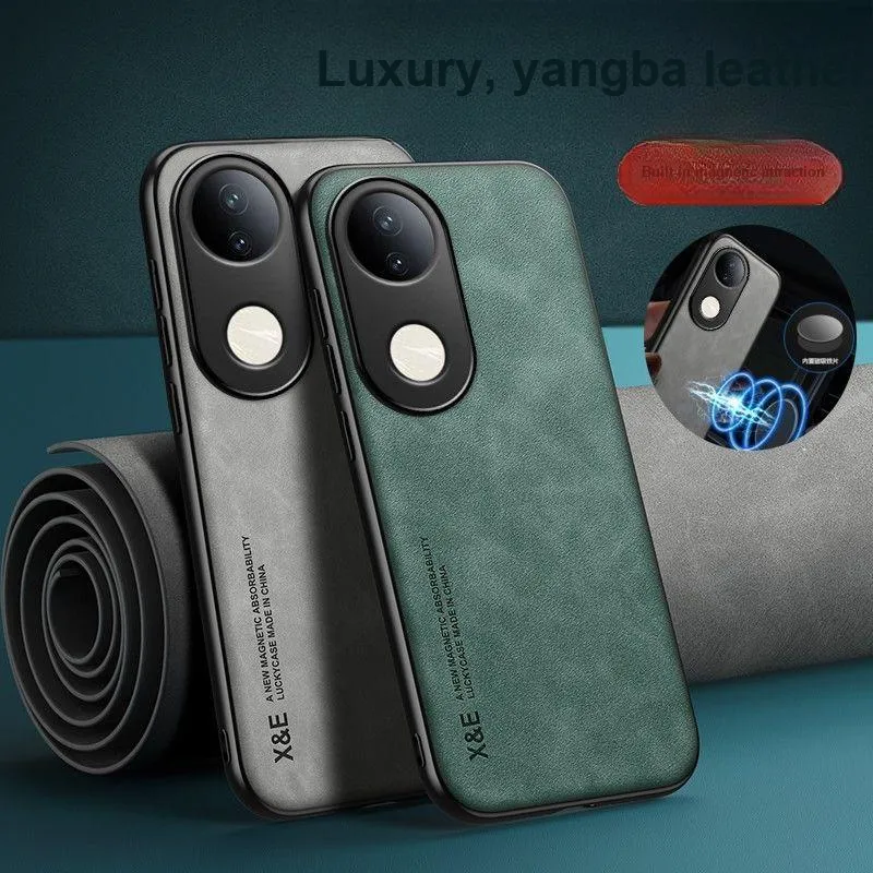 HUAZHONGBAO Leather Material Yangba Leather Magnetic Phone Cases Compatibility  Vivo S20/S19/S18/18 Pro/S17/S16-1