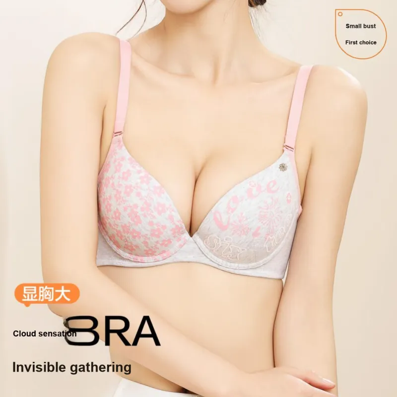 GUJIN Bra Women's Light Gray Pink-1