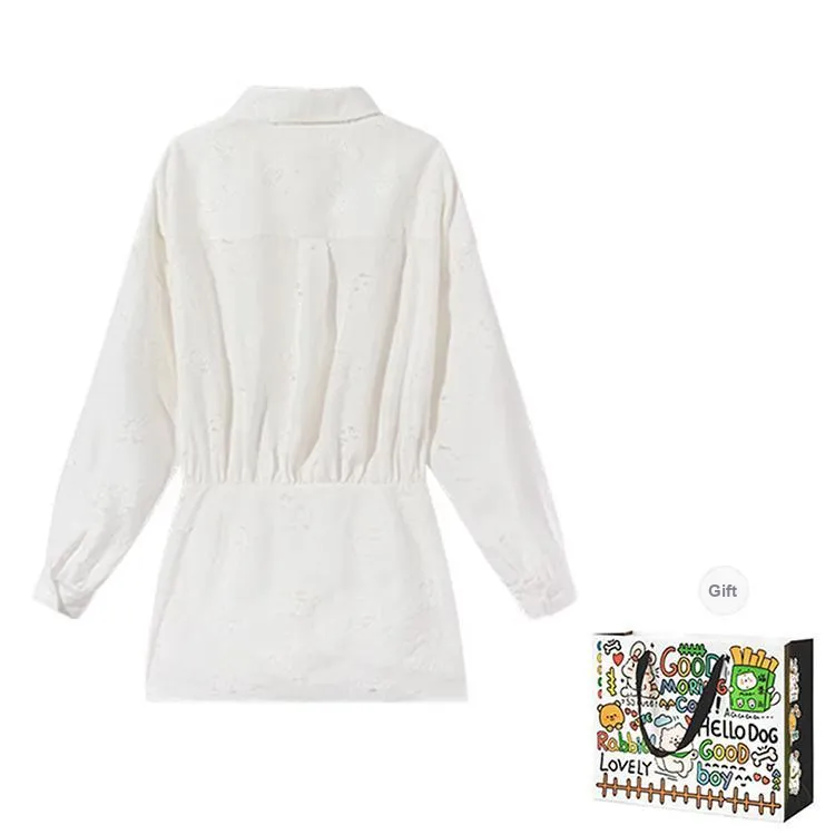BVODE Long Sleeved Dress Women's Moon White-1