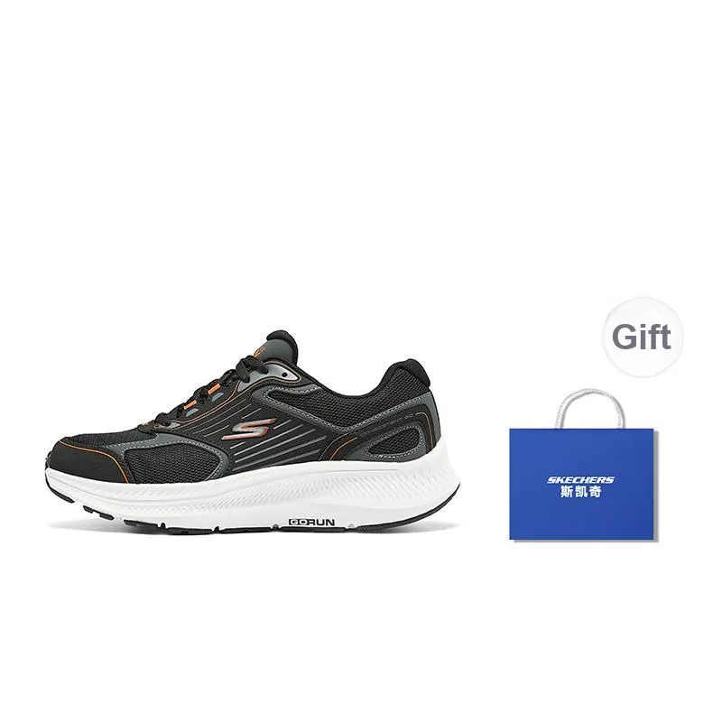 Skechers Go Run Consistent Slip Resistant Rebound Low Top Training Running Shoes Men's Black Orange-0