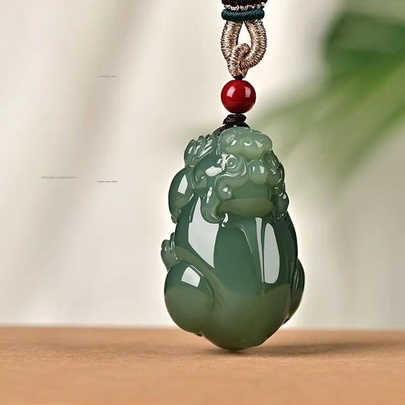 KUNYUYAO Hetian Jade Pendants Green Jade Unisex-18