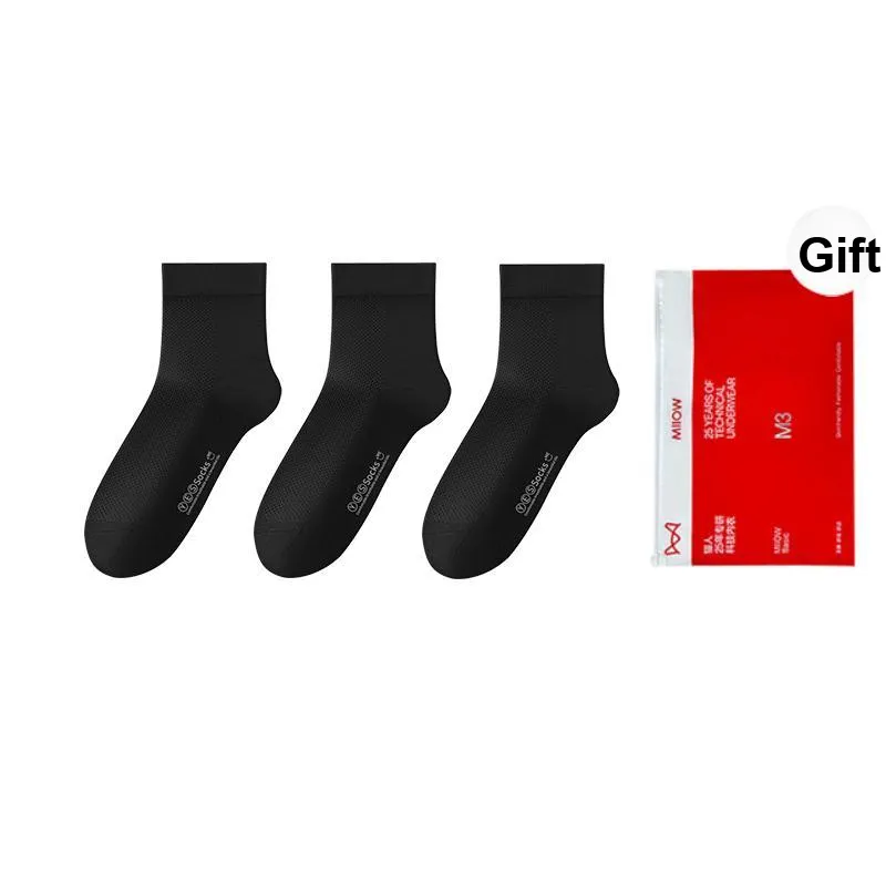 MIIOW Mid Calf Socks Unisex Gift Ribbon 3 Pack-4