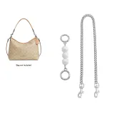 Silver Round Buckle White Pearl 2-Piece Set[13.5cm+47cm]