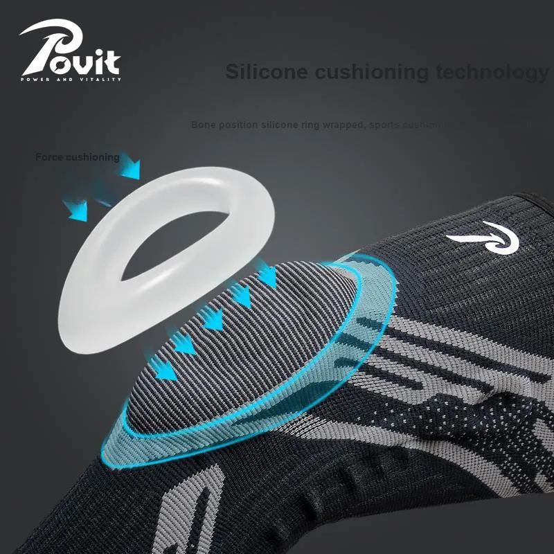 POVIT Knee Pads Nylon Elastane Latex Thread Silicone Running, Badminton, Basketball Men's-15