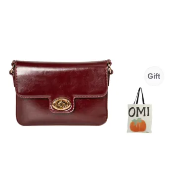 OMI Synthetic Leather Crossbody Bag, Shoulder Bag Regular Unisex Brown/White/Black/Burgundy