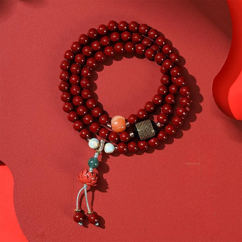Ryukyu Reconstructed Cinnabar Bracelets Unisex-1