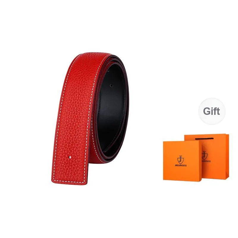Jaylen Oos Headless H Buckle Smooth Buckle Unique Design Double Sided Top Grain Cow Leather Leather Belts Men's-14