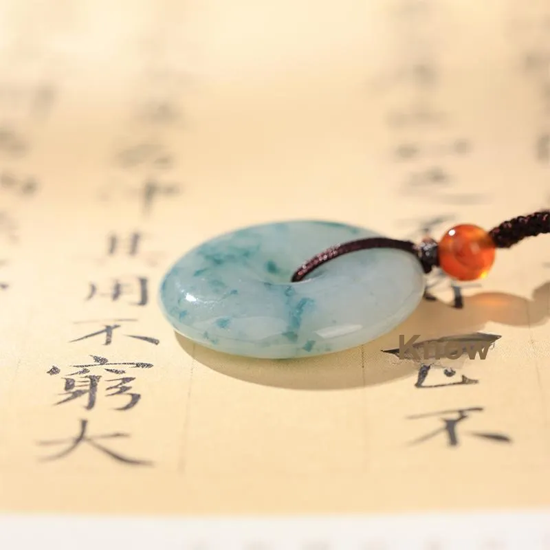Clear Snow Glutinous Jade Jadeite Necklaces Unisex-4