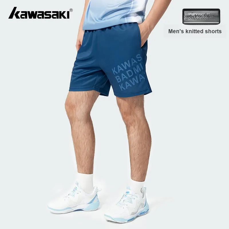 Kawasaki Match Clothing Collection Casual Shorts Men's Gray Blue-3