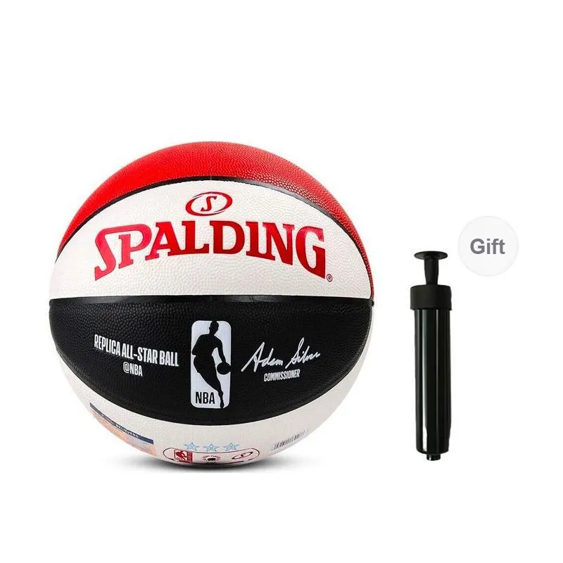 SPALDING NBA Star Series PU Basketball Red White Black Size 7 Training Unisex-8